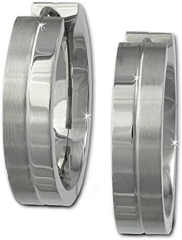 Amello Stainless steel hoop earrings,Creole matt / polished stainless steel earring, original Amello ESOS812