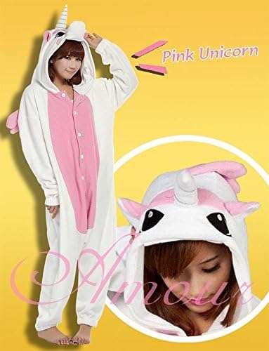 Triline New Adult Kigurumi Animal Sleepsuit Pajamas Costume Cosplay Unicorn Onesie Pink