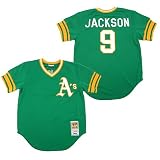 Oakland Athletics Authentic 1975 Reggie Jackson Road Jersey by Mitchell & Ness
