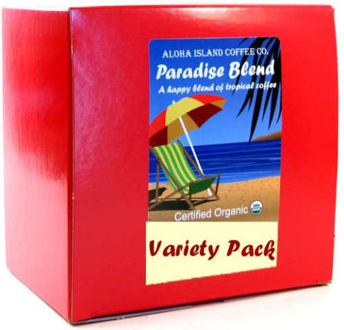 Variety Pack of USDA Certified Organic Coffee Pods; 'Paradise Blends'; 24 Pods - Exclusively from Aloha Island