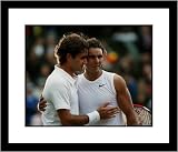 Rafael Nadal Tennis Framed 8x10 Photograph 2008 Wimbledon Hugging Roger Federer