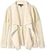Derek Heart Girls' Big Girls' Long Slv Mixed Stitch Open Frt Cozy W/ Sherpa Collar