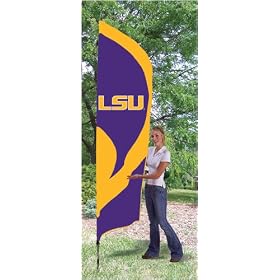 LSU Fighting Tigers Tall Team Garden House Flags 8.5 ft x 2.5 ft NCAA College Athletics... from Animal Houses