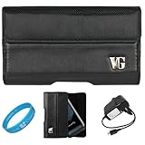 Black Portola Leather Holster Carrying Case with Fixed Belt-Clip and Magnet ....