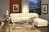 Contemporary Modular Sectional Group in 100% White Bonded Leather
