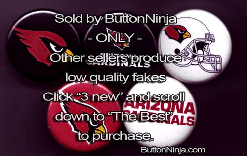 Set of 5 Arizona Cardinals Pins 1.25