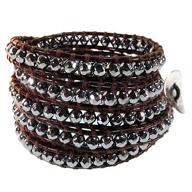 Genuine Hematite Wrap Bracelet 