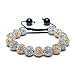 Bling Jewelry Shamballa Bracelet Unisex Swarovski Golden Crystal CZ Black Onyx Balls 12mm