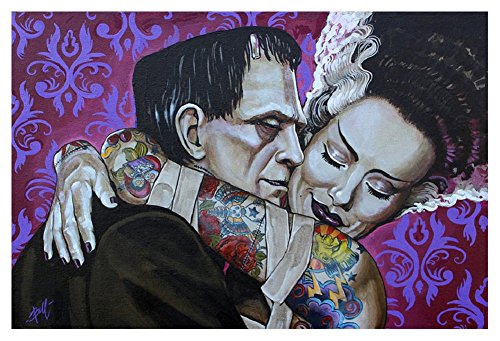 Undying Love by Mike Bell Frankenstein Monster Lovers Tattoo Fine Art Print