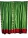 2 Grass Green Maroon Artsilk Sari Curtains Drapes Panels 84"