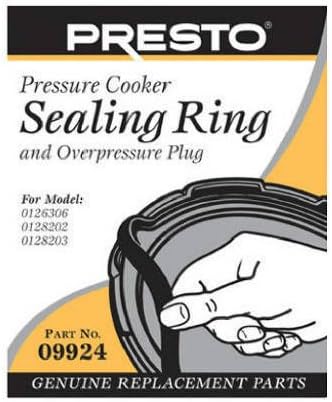 Presto 09924 Pressure Cooker / Canner Gasket; Sealing Ring & Overpressure Plug