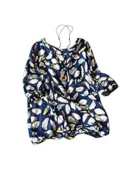 Shift Feathers Summer Round Neck Short Sleeves Cotton General Print  Dress