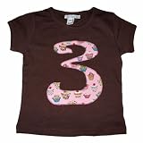 3rd Birthday Cupcake Dots Short Sleeve Pink & Brown Shirt