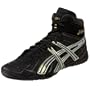 ASICS Men's Dan Gable Ultimate Wrestling Shoe,Black/Champion/Silver,6 D US