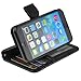 iPhone 6/6s Case,NAVOR[Stand Feature][Removable Strap][4 Card Slots][Clear ID Window][Money Pocket] Synthetic Leather 4.7 inch iPhone 6/6s Wallet Case Navor(Black)
