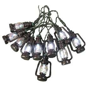 Battery-Operated 10 white LED Lantern String Lights by 