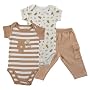 Hudson Baby Baby Bear 2 Bodysuits and Pants - Brown, 0-3 Months