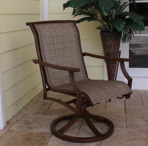Click To Chub Cay Sling Patio Swivel Rocking Dining Chair Details... Chub Cay Sling Patio Swivel Rocking Dining Chair