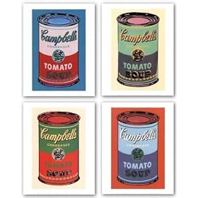 Campbell's Soup Can, 1965 Set by Andy Warhol 12"x8" Art Print Poster