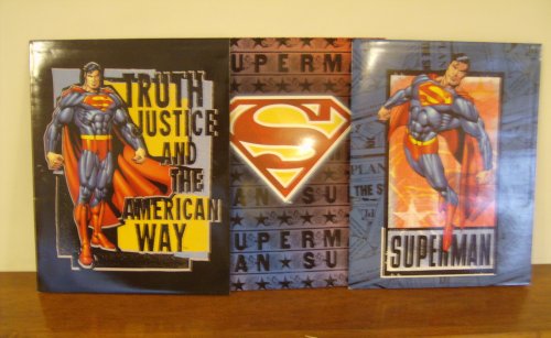  SUPERMAN POCKET FOLDERS, 3 DIFFERENT