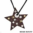 MISS SIXTY Made in Italy Pleasant Necklace With Genuine Diamond Made in 14K/StSl Gold Plated Stainless Steel, Brown Leather and Stainless steel. Total item weight 25.5g Length adjustable