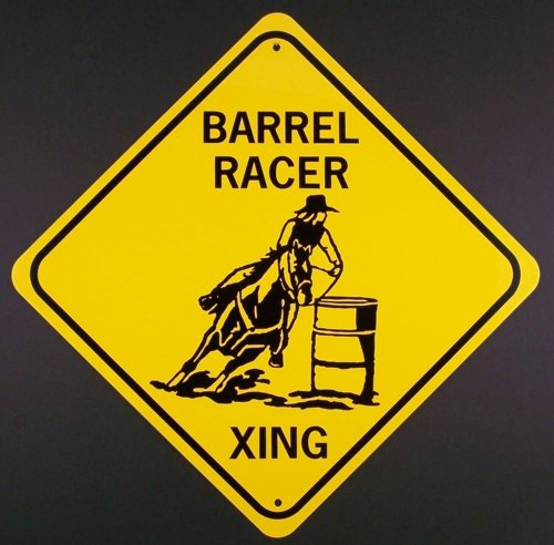 Childrens Toyshop  Sporting Goods : BARREL RACER XING Aluminum Sign