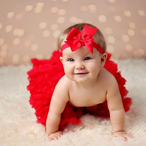 cutebows4girls Baby Girls' 4 Inch Bow Headband 6 -12 months : 15 inches Red