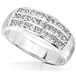 One of a Kind 1ct TW 3 Row Channel-Set Princess Diamond Band in 14k Gold