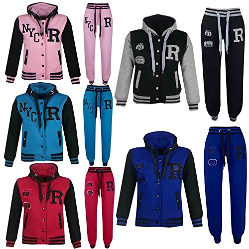 Kids Girls Boys Baseball Tracksuit NYC FOX Jacket Trouser Hoddie Bottom Joggers