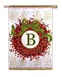 Monogram Holiday Wreath Regular Size Flag B Monogram Holiday Wreath Regular Size Flag B