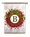 Monogram Holiday Wreath Regular Size Flag B
