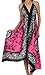 Sakkas Silky V-Neck Halter Handkerchief Hem Maxi Dress