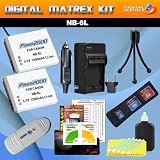 Canon NB-6L Kit (Includes 2-1200mAh batteries and pocket charger) for Canon Powershot S95, PowerShot D20, SX240 HS, SX260 HS Plus Many BONUS items below..