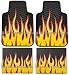 Orange Yellow Flames - 4 Pc Floor Mats Set