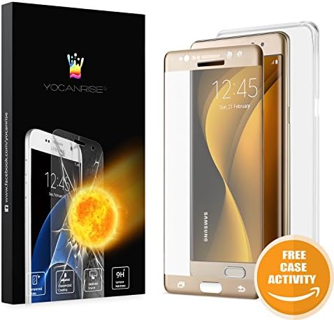 Note 7 SCREEN PROTECTOR,ClEAR REAL TEMPERED GLASS FILM LCD FULL COVERAGE SCREEN PROTECTOR FOR SAMSUNG GALAXY Note 7 With Clear Case For Free by YOCANRISE (Note 7 Screen Protector - Golden)