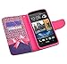 HTC Desire 610 Case, Magnetic Leather Flip Wallet Pouch HTC Desire 610, Slim Folio Case with Kickstand, 2 Credit Card Slot Wallet Pouch (HOT Pink Cheetah)