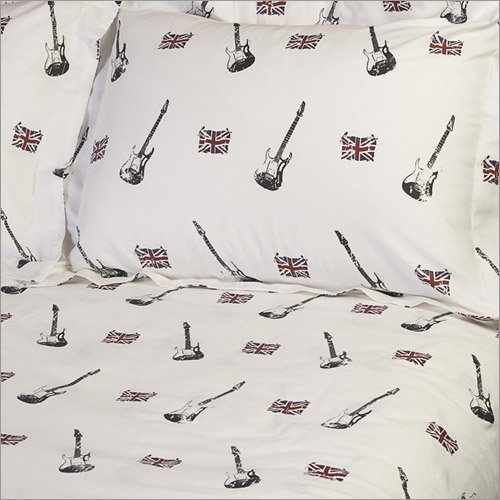 Dreamy Linens Guitar and British Flag Print Duvet 
