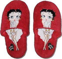 Betty Boop "Glamour Betty" Women's Red Terrycloth Slippers