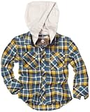 Timberland Boys 4-7 Little Plaid Twill Woven Flannel Shirt With Hood