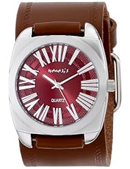 Nemesis Womens BHST098B Brown Collection Retro Roman Leather Band Watch