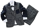 (コ-ランド) Co-land 子供服 スーツ 男の子 タキシード ベスト スーツフォーマル 上下セット 3点 チェック柄 紳士服 ジュニア ボーイズ 上品 入学式 卒業式 130