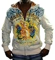 CHRISTIAN AUDIGIER Ed Hardy Platinum Fingers Mens Hoodie Hooded Sweatshirt