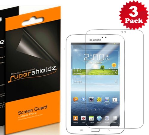 SUPERSHIELDZ- High Definition (HD) Clear Screen Protector for Samsung Galaxy Tab 3 7.0 7 inch + Lifetime Replacements Warranty - [3-PACK] Retail Packaging