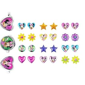 Kids Minnie Mouse Girls Sticker Earrings & Rings