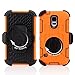 Galaxy S5 Case, BENTOBEN Hybrid Built-in Rotating Kickstand Belt Swivel Clip Holster Shockproof Heavy Duty Rugged Silicone Protective Case for Samsung Galaxy S5/SV (G900), Orange