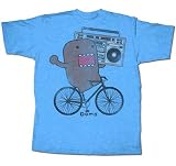 Domo Boombox Bike Rider Light Blue Adult T-shirt Tee