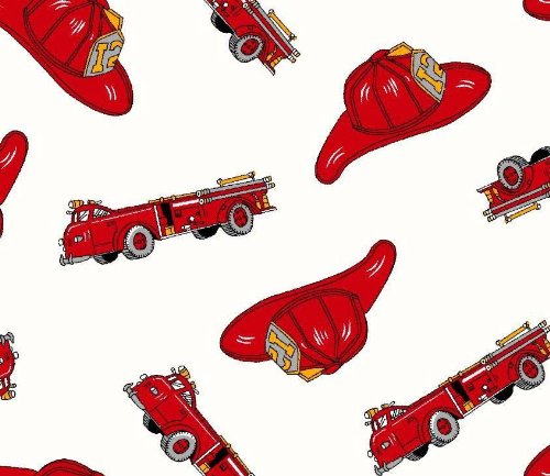 Picture of Cozy SheetWorld Fitted Pack N Play (Graco Square Playard) Sheet - Fire Engines - Made In USA PP3636-W633 (Playard Bedding)