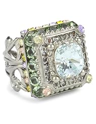 Sorrelli "Running Water" Crystal Adjustable Silver-Tone Ring