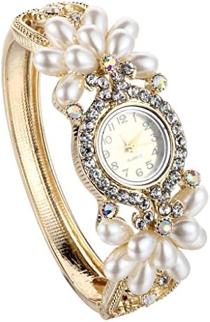 Anmao Jewelry/ Ht Jewelry Cream Pearl with White Crystal Ab Color Women Dress Watches 24k Gold Filled B0029PEARL