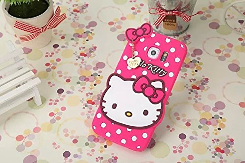 Note 5 Case,Galaxy Note 5 Case,MANBO 3D Cute Cartoon Heart Pendant Hello kitty Cat Soft Silicon Gel Back Cover Case for Samsung Galaxy Note 5[Rose Red]